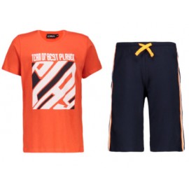 Cmp Completo T-Shirt M/M+Short Arancio/Blu Junior Bimbo-Giuglar Shop