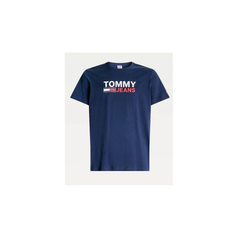 Tommy Jeans Tjm Corp Logo Tee T-Shirt M/M Blu Logo Uomo-Giuglar Shop