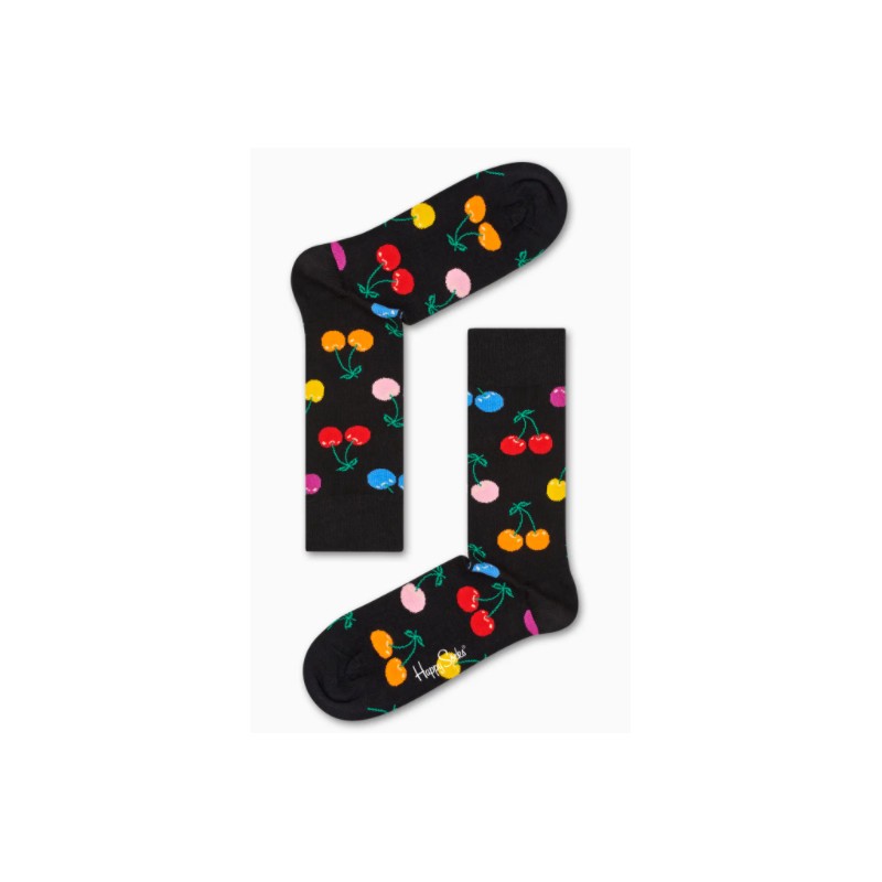 Happy Socks Cherry Sock Nera Ciliegie Multicolor-Giuglar Shop