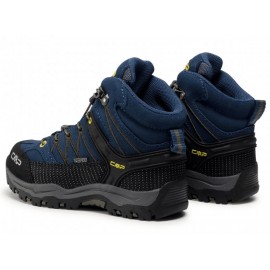 Cmp Kids Rigel Mid Trekking Shoes Wp Blue Ink-Yellow Junior - Giuglar Shop