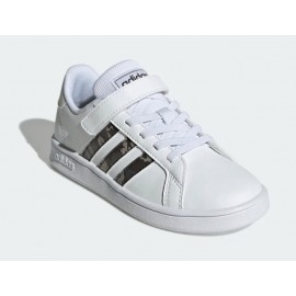 Adidas Junior Grand Court El C Bianco 3S Camo Lacci Ela. + Velcro Junior - Giuglar Shop