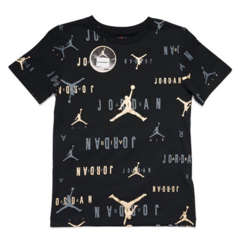 Nike Jordan T-Shirt M/M Nero Loghi Jordan Oro Junior - Giuglar Shop