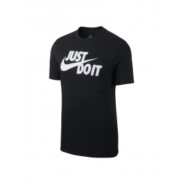 Nike M Nsw Tee Just Do It Swoosh T-Shirt M/M Nera Scritta Bianca Uomo - Giuglar