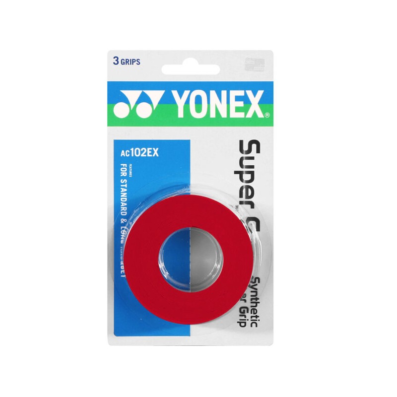 Yonex Ac 102Ex Super Grap Overgrip Rosso 3Pz - Giuglar Shop