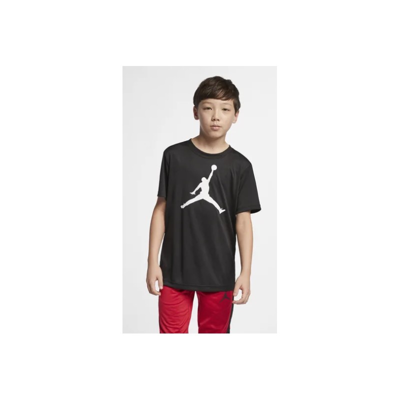 Nike Jordan Jumpman Dri-Fit Black T-Shirt M/M Nera Logo Grande Bianco Junior - Giuglar