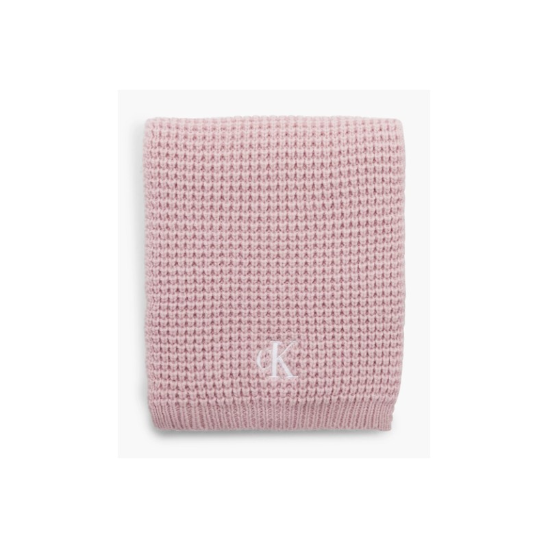 Calvin Klein Accessori Waffle Scarf Pink Blush Sciarpa Maglia Rosa - Giuglar Shop