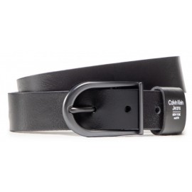 Calvin Klein Accessori Round Logo Loop Belt 30Mm Black Cintura Nera Donna - Giuglar Shop
