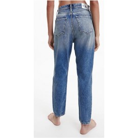 Calvin Klein Jeans Mom Jeans Denim Medium Strappi Donna - Giuglar Shop