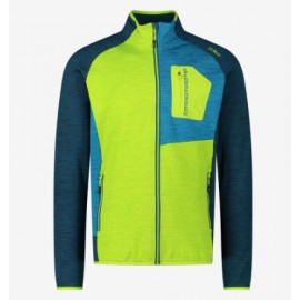 Cmp Man Jacket Pile Stretch Int Quadr Zip Verde/Azzurro Uomo - Giuglar Shop
