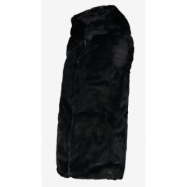Cmp Woman Vest Fix Hood Gilet Ecopelliccia Capp Nero Donna - Giuglar Shop
