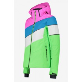 Cmp Woman Jacket Zip Hood Giacca Sci Multicolr Fluo Donna - Giuglar Shop