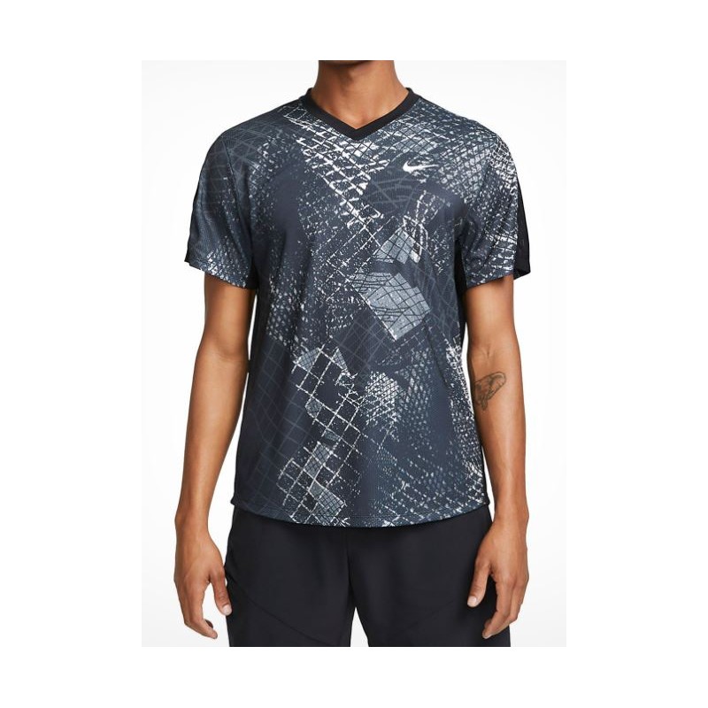 Nike M Nkct Df Victory Top Novelty Black/White T-Shirt Tennis Uomo - Giuglar