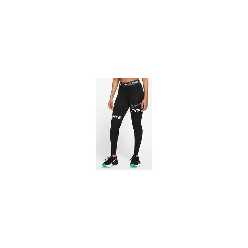 W Nike Pro Df M Grx Tght Blk/Ant/Wht Leggings Dri Fit Neri Donna - Giuglar