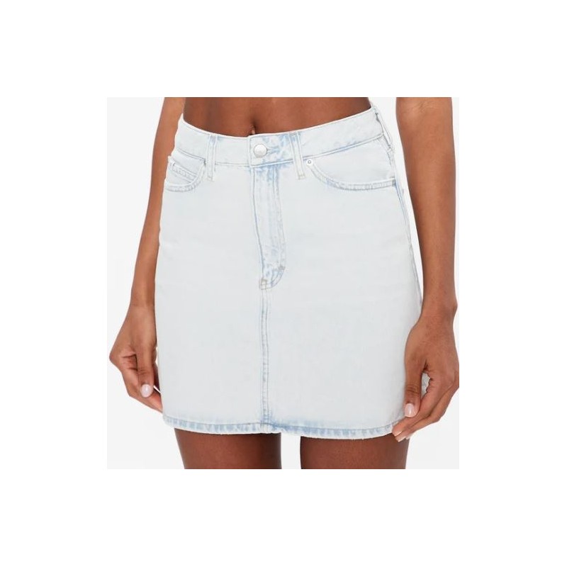 Calvin Klein Jeans High Rise A-Line Mini Skirt Gonna Denim Chiaro Donna - Giuglar
