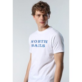 North Sails Ss T-Shirt M/M With Graphic Bianca Scritta Blu Uomo-Giuglar