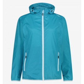 Cmp Woman Jacket Fix Hood Giacchetta Impermeabile Azzurro Donna - Giuglar Shop