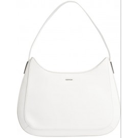 Calvin Klein Accessori Ck Must Plus Shoulder Bag Md Bright White Mezzaluna Ecop Bia - Giuglar