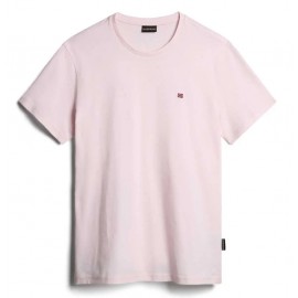 Napapijri Salis Ss Sum T-Shirt M/M Lilac Light Logo Piccolo Uomo - Giuglar Shop