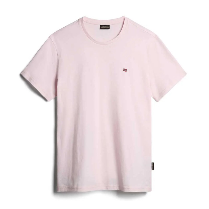 Napapijri Salis Ss Sum T-Shirt M/M Lilac Light Logo Piccolo Uomo - Giuglar Shop