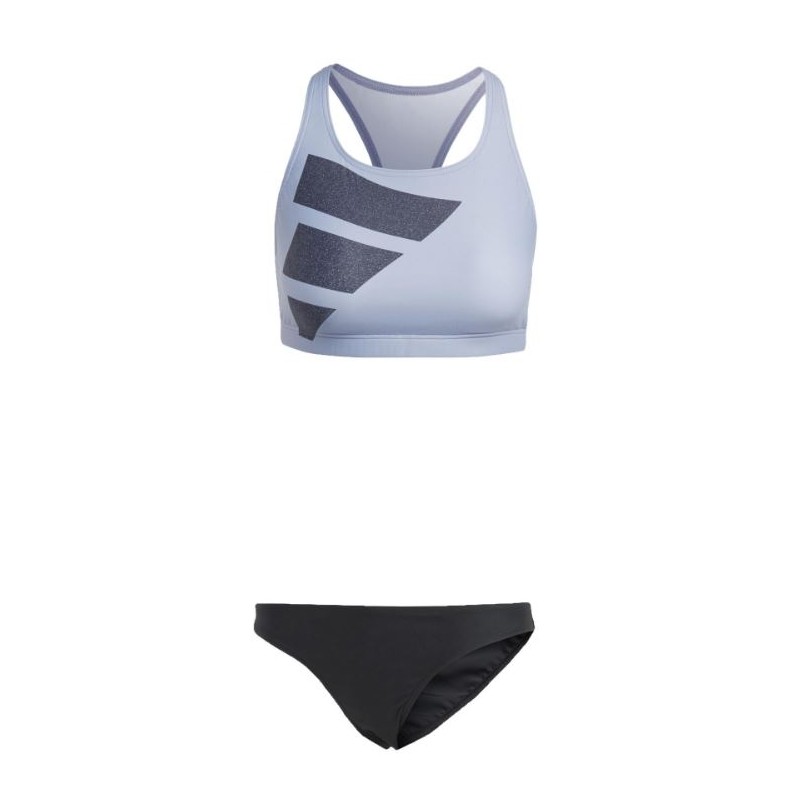 Adidas Big Bars Bikini Top+Slip Carta Da Zucchero/Nero Donna - Giuglar