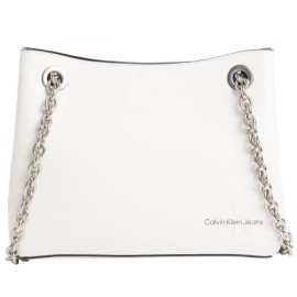 Calvin Klein Accessori Sculpted Shoulder Bag W/Chain24 Ancient White Borsetta - Giuglar