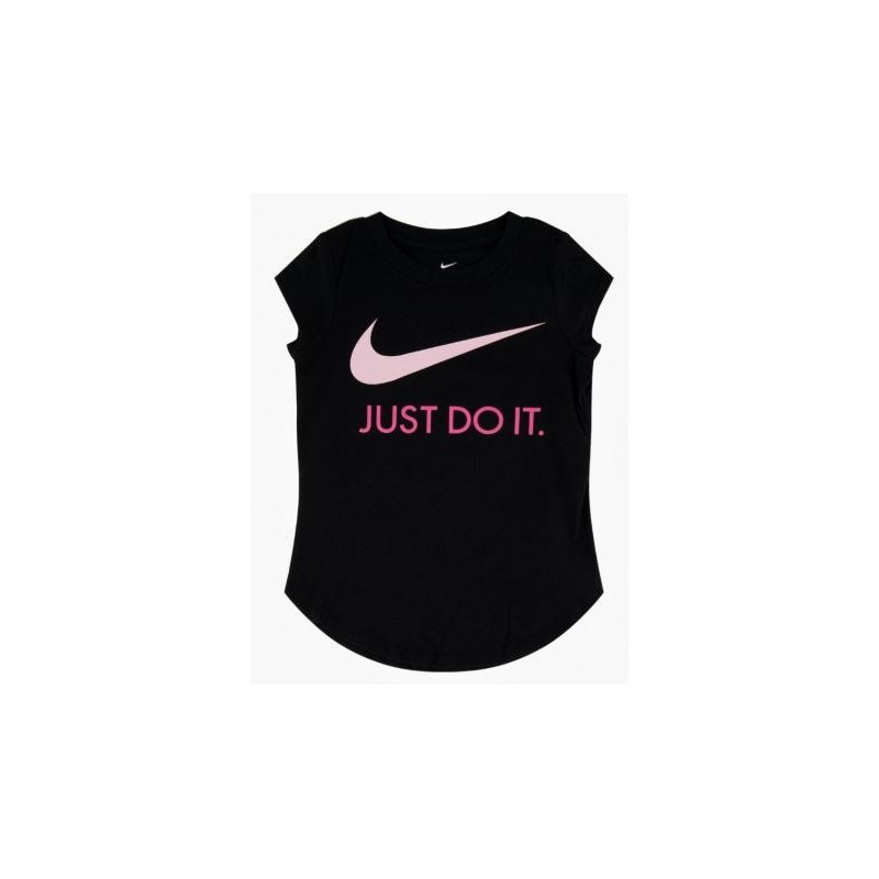 Nike Junior Swoosh Jdi S/S T Blk T-Shirt M/M Nera Swoosh Glitter Baby Bimba - Giuglar