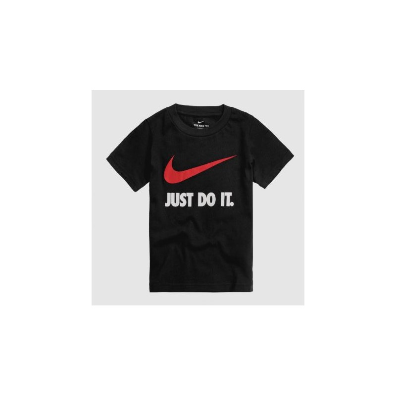 Nike Junior Swoosh Jdi S/S Tee Blk T-Shirt M/M Nera Swoos Rosso Junior Bimbo - Giuglar