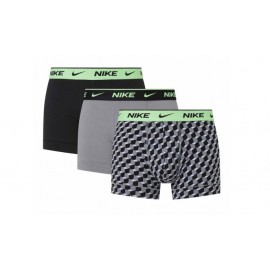Nike Trunk 3Pk Geo Block Print/Cool Grey/Blac Boxer Cot Stretch Uomo - Giuglar