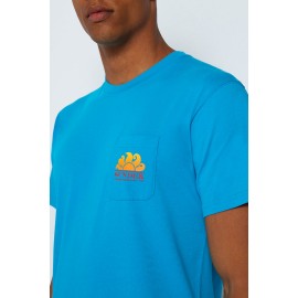 Sundek New Herbert T-Shirt M/M Azzurra Taschino Sole Arancio Uomo - Giuglar Shop