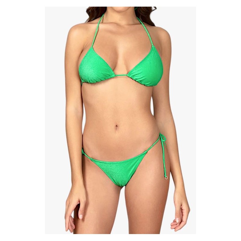 Effek Bikini Triangolo Slip Regolabile Spugna Verde Donna - Giuglar