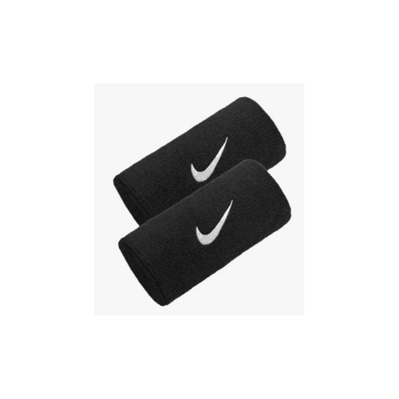 Nike Option Access Swoosh Dw Wristbands Bk/Wh Coppia Polsini Spugna Alti Neri - Giuglar