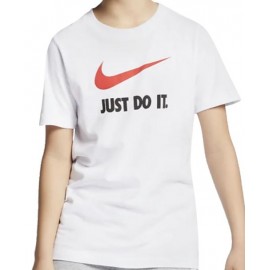 Nike Junior B Nsw Tee Jdi Swoosh Wht/Univ Red T-Shirt M/M Bianc Junior Bimbo - Giuglar