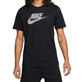 Nike M Nsw Hybrid Ss Top T-Shirt M/M Nera Logo Gommato Bianco Uomo - Giuglar