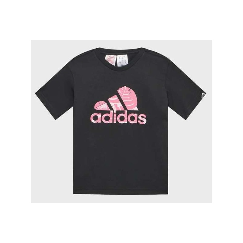 Adidas Junior G Bos Nature T-Shirt M/M Black Logo Rosa Junior - Giuglar