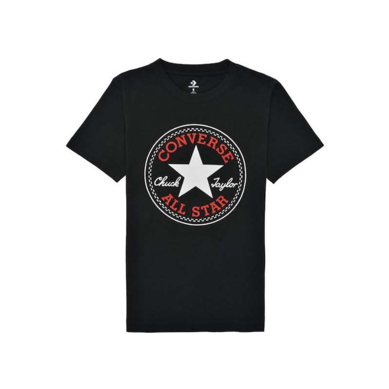 Converse Core Chuck Patch Tee Black T-Shirt M/M Nera Logo Petto Junior - Giuglar
