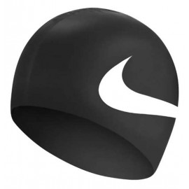 Nike Silicone Cap Cuffia Piscina Nera Logo Bianco - Giuglar