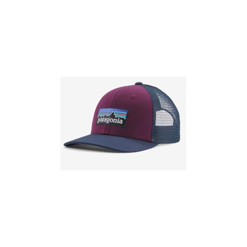 Patagonia P-6 Logo Trucker Hat Night Plum Cappellino Visiera Viola - Giuglar
