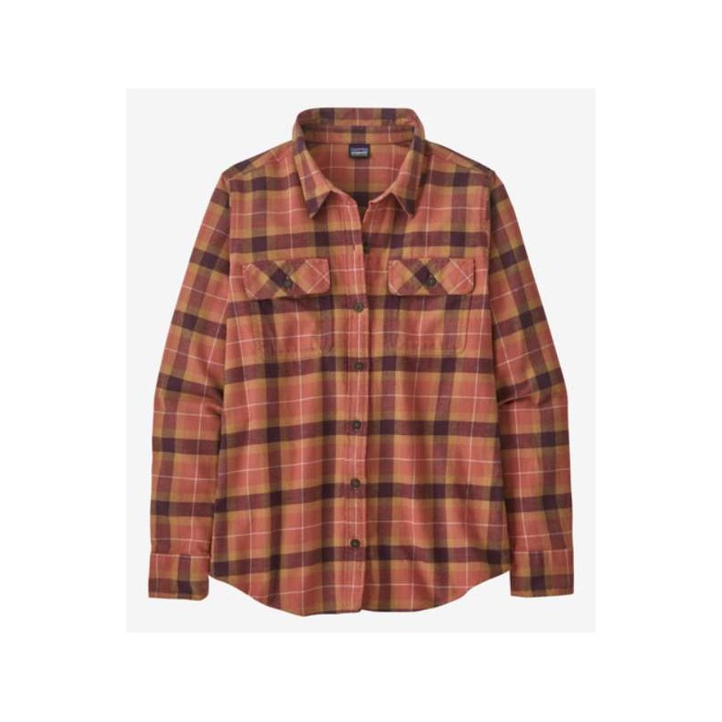 Patagonia W'S L/S Organic Cotton Mw Fjord Flannel Shirt W. Burl Red Donna - Giuglar