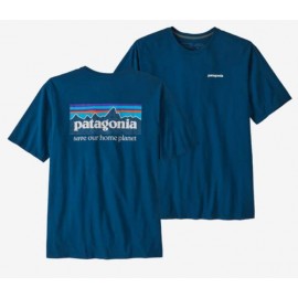 Patagonia M'S P-6 Mission Organic T-Shirt M/M Blu Logo Schiena Uomo - Giuglar
