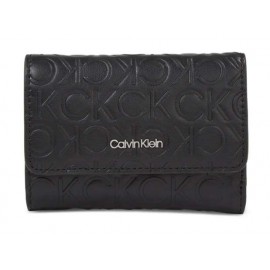 Calvin Klein Accessori Ck Must Trifold Sm Emb Ck Black Portafoglio Loghi Rilievo Nero - Giuglar