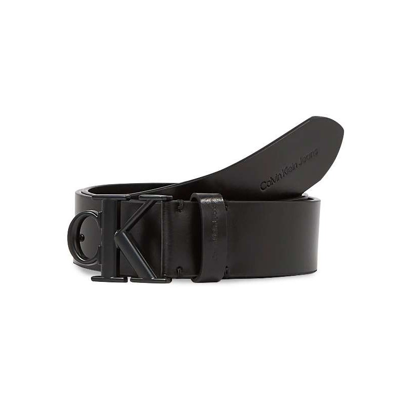 Calvin Klein Accessori Round Mono Pl Lthr Sm Belt 35M Black Cintura Fibbia Logo Donna - Giuglar