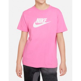 Nike Junior G Nsw Tee Futura Ss Boy Play Pink T-Shirt M/M Rosa Junior Bimba - Giuglar