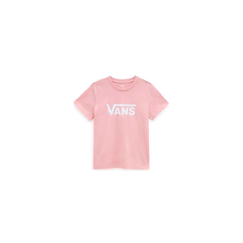 Vans Wm Drop V Ss Crew-B T-Shirt M/M Rosa Logo Petto Donna - Giuglar