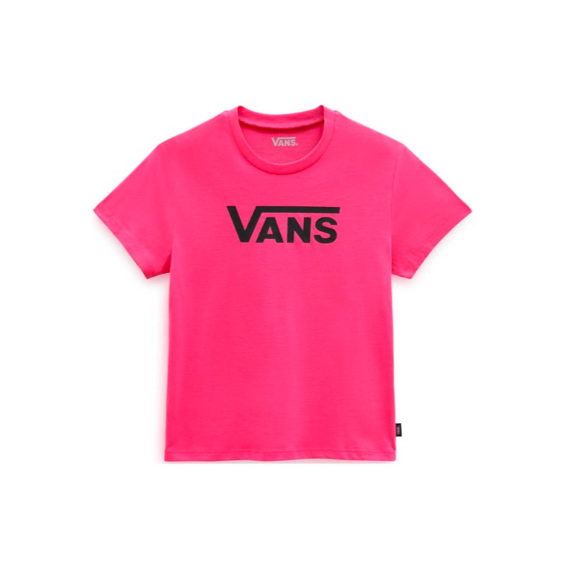 Vans Gr Flying V Crew Girls T-Shirt M/M Magenta Logo Petto Junior - Giuglar