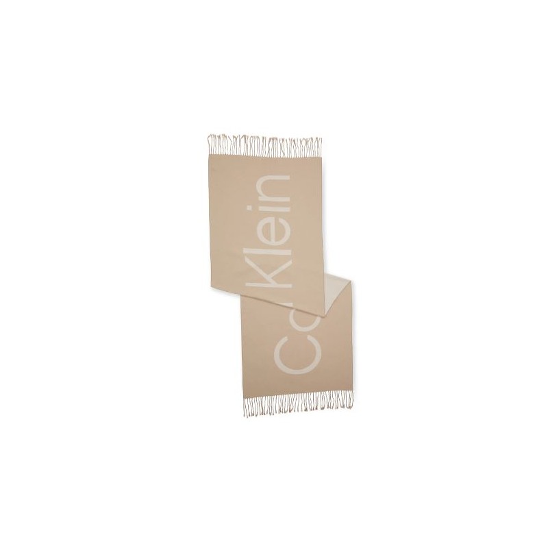 Calvin Klein Accessori Fringes Scarf 65X195 Sciarpa Beige/Crema - Giuglar