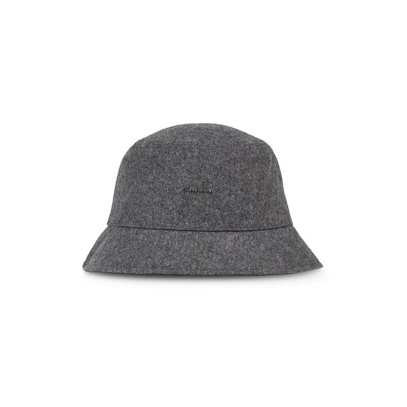 Calvin Klein Accessori Ck Must Wool Bucket Hat Reversibile Grigio/Nero - Giuglar