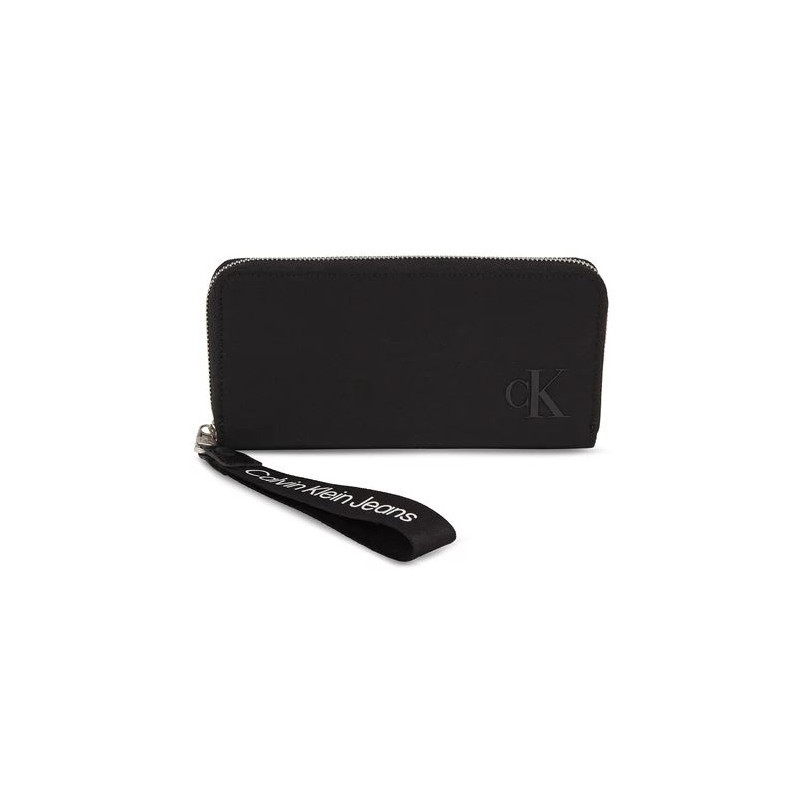 Calvin Klein Accessori Ultralight Za W/Wristlet Tw Portafoglio Tela Nero Donna - Giuglar