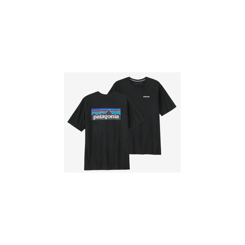 Patagonia M'S P-6 Logo Responsibil Tee T-Shirt M/M Black Stampa Retro Uomo - Giuglar Shop