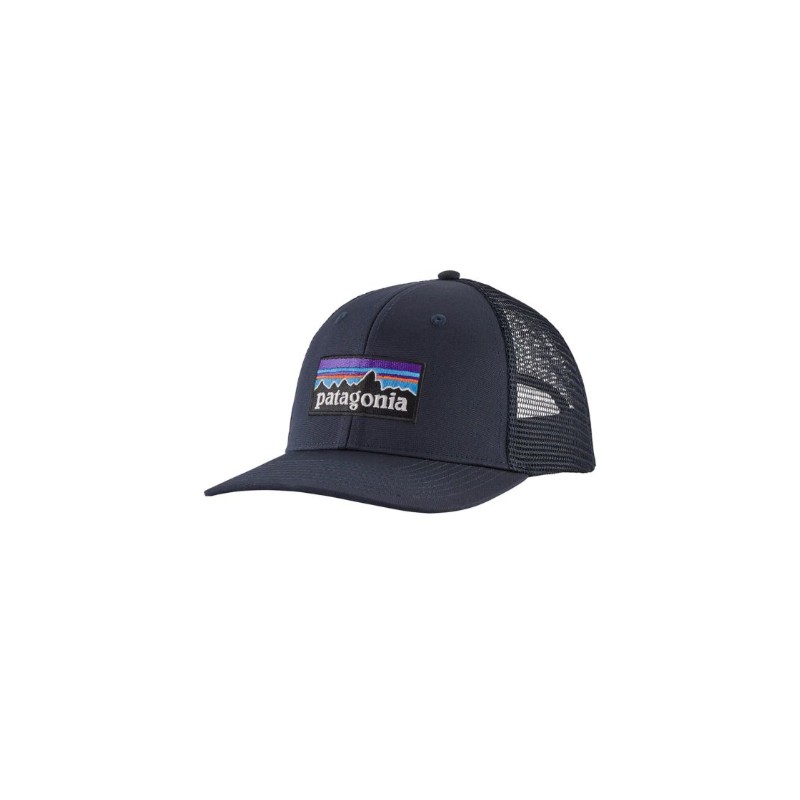 Patagonia P-6 Logo Trucker Hat Navy Blue Cappellino Visiera Blu - Giuglar