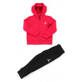 Nike Jordan Essentials Fleece Set Black Tuta Rossa/Nera Baby Bimbo - Giuglar